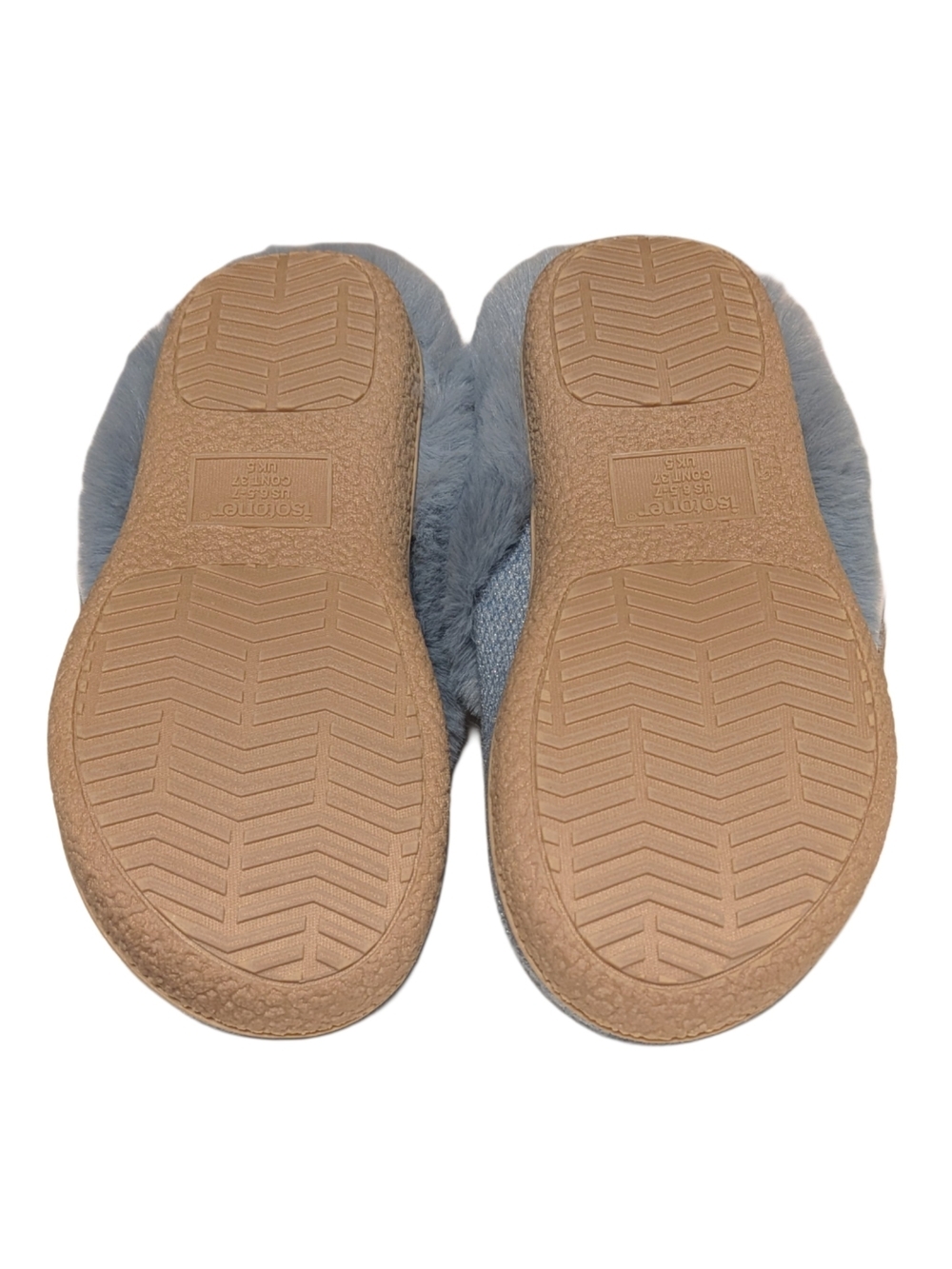 isotoner Women's Light Blue Plush Clog Slippers - Picture 6 of 6